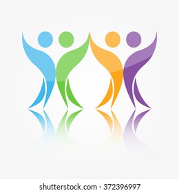 Abstract people vector logo template. 