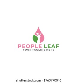 abstract people water drop logo