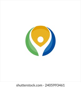 Abstract people Wellness and healthy logo design. Vector nutrition leaf icon