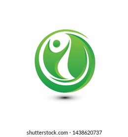 Abstract people wellness vector logo design for health care