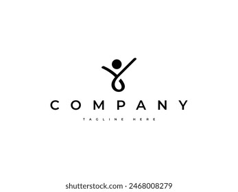 abstract people youth letter Y logo design