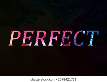 Abstract Perfect Text Effect Design Black Background