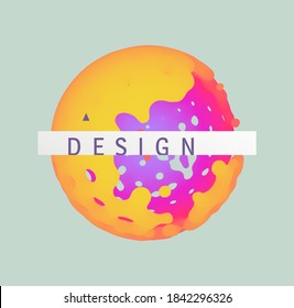 Abstract perforated sphere. Art geometric primitive. Vector composition for cover, poster, flyer or banner.