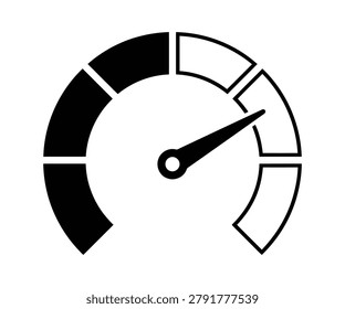Abstract Performance Speedometer Gauge Vector Glyph Icon