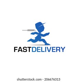 abstract person design concept fast delivery vector logo design template