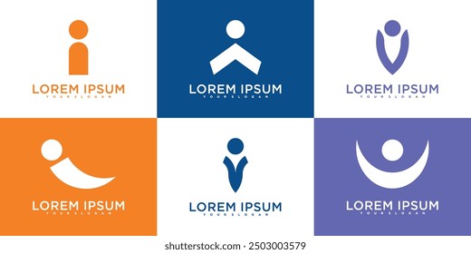 Abstract person of elegant design, logo concept related to people and health. Premium Vector