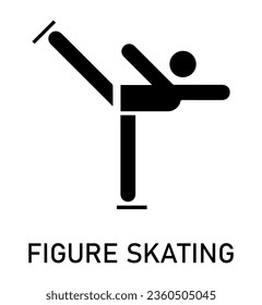 Abstract person. Figure Skating icon vector on white background. Games and sport