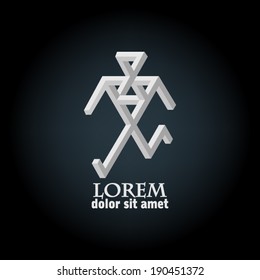 Abstract person. Impossible figures.Abstract character. Vector icon. Silhouette. Creative.