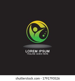 Resumen Persona con el logotipo de hoja inspiración creativa Diseño Plantilla vectorial