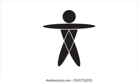 Abstract person silhouette icon- vector illustration on a white background.
