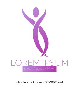 An abstract person for a social project, logo, emblem, or sports event. Flat style.