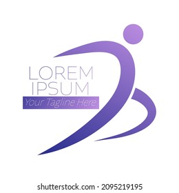 An abstract person for a social project, logo, emblem, or sports event. Flat style.