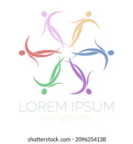 An abstract person for a social project, logo, emblem, or sports event. Flat style.