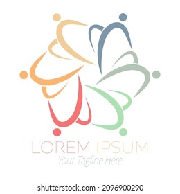 An abstract person for a social project, logo, emblem, or sports event. Flat style.