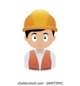 abstract person with a specific profession on a white background