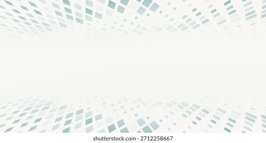 Perspectiva abstrata plano de fundo pontilhado com quadrados dourados acinzentados. Padrão gráfico de vetor mínimo