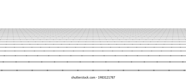 Abstract perspective grid. Digital background in retro style. Landscape on white background. Vector illustration.