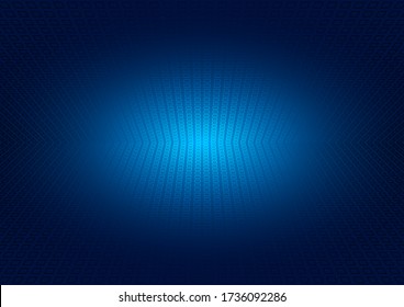 Abstract perspective grid on blue glowing background. square pattern lighting effect. Technology futuristic concept. Vector illustration