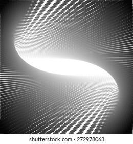 Abstract perspective and halftone dotted background