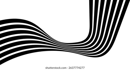 Abstract Perspective line stripes with 3d dimensional effect, geometric line pattern