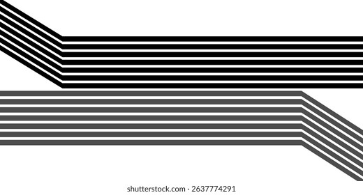 Abstract Perspective line stripes with 3d dimensional effect, geometric line pattern