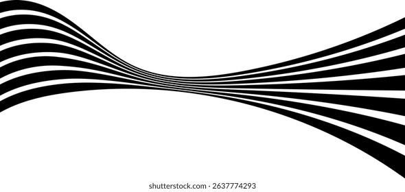Abstract Perspective line stripes with 3d dimensional effect, geometric line pattern