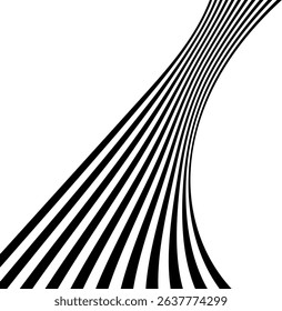 Abstract Perspective line stripes with 3d dimensional effect, geometric line pattern