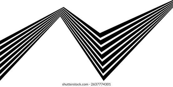 Abstract Perspective line stripes with 3d dimensional effect, geometric line pattern