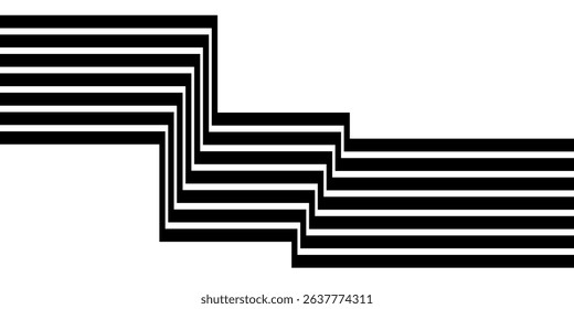 Abstract Perspective line stripes with 3d dimensional effect, geometric line pattern