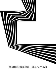 Abstract Perspective line stripes with 3d dimensional effect, geometric line pattern