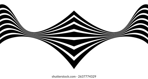 Abstract Perspective line stripes with 3d dimensional effect, geometric line pattern