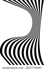 Abstract Perspective line stripes with 3d dimensional effect, geometric line pattern