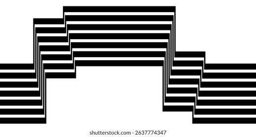 Abstract Perspective line stripes with 3d dimensional effect, geometric line pattern