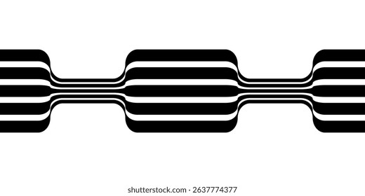 Abstract Perspective line stripes with 3d dimensional effect, geometric line pattern