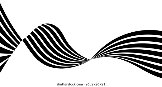 Abstractas rayas de línea de perspectiva con efecto 3D dimensional.