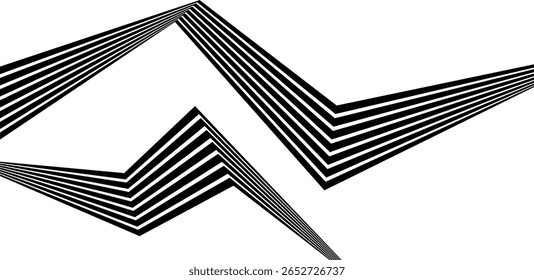 Abstractas rayas de línea de perspectiva con efecto 3D dimensional.