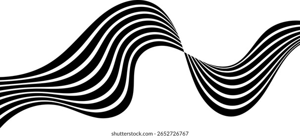 Abstractas rayas de línea de perspectiva con efecto 3D dimensional.