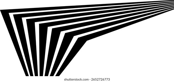 Abstractas rayas de línea de perspectiva con efecto 3D dimensional.