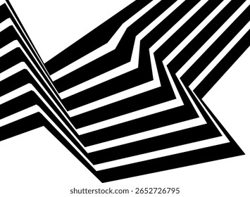 Abstractas rayas de línea de perspectiva con efecto 3D dimensional.