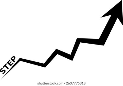 Abstract perspective line stripes arrow with 3d dimensional effect 