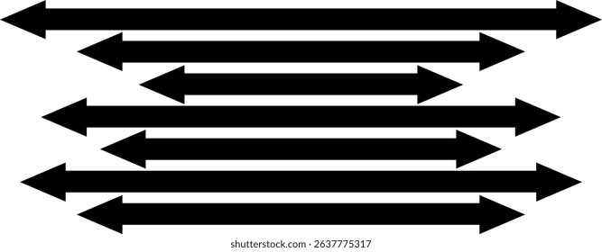 Abstract perspective line stripes arrow with 3d dimensional effect 
