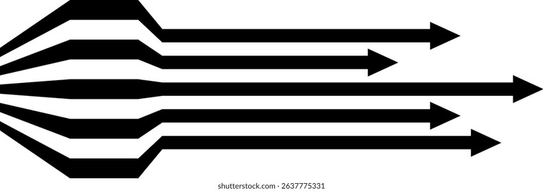 Abstract perspective line stripes arrow with 3d dimensional effect 