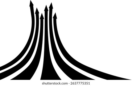 Abstract perspective line stripes arrow with 3d dimensional effect 