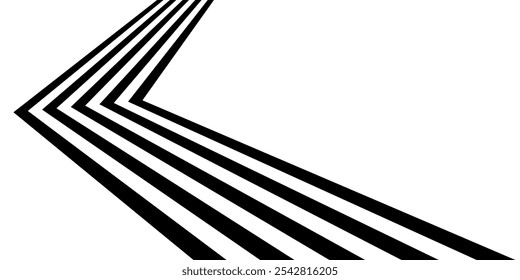 Abstract perspective line wave stripes with 3d dimensional effect.