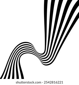 Abstrato linhas de perspectiva ondas listras com efeito 3d dimensional.
