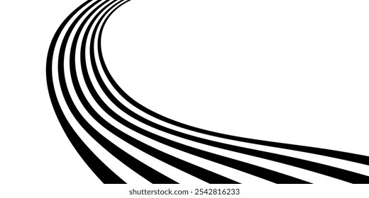 Abstrato linhas de perspectiva ondas listras com efeito 3d dimensional.