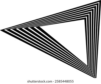 Abstract perspective line wave stripes with 3d dimensional effect. optical art illusion