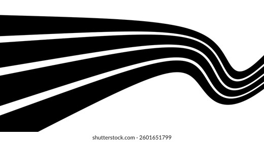 Abstract perspective line wave stripes with 3d dimensional effect. vector ilustration. eps 10