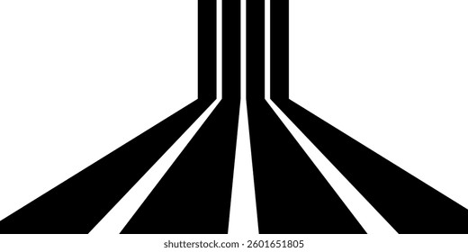 Abstract perspective line wave stripes with 3d dimensional effect. vector ilustration. eps 10