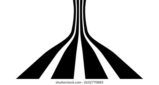 Abstract perspective line wave stripes with 3d dimensional effect.